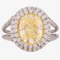 Second Hand Platinum Natural Yellow 3.04ct Diamond Cluster Ring 4312159