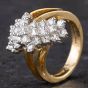 Second Hand 14ct Yellow Gold 1.50ct Brilliant Cut Diamond Multi Stone Cluster Ring 4312168
