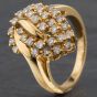 Second Hand 14ct Yellow Gold 1.00ct Brilliant Cut Diamond Fancy Multi Stone Cluster Ring 4312173