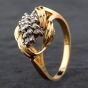 Second Hand 9ct Yellow Gold Brilliant Cut Diamond Fancy Cluster Ring 4312177