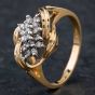 Second Hand 9ct Yellow Gold Brilliant Cut Diamond Fancy Cluster Ring 4312180