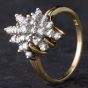 Second Hand 14ct Yellow Gold 0.70ct Brilliant Cut Diamond Spikey Cluster Ring 4312181