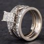 Second Hand 14ct White Gold 1.34ct Diamond 3 Row Band Ring 4312189