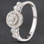 Second Hand 18ct White Gold 0.33ct Brilliant Cut Diamond Halo Cluster Ring 4312229