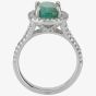 Second Hand 14ct White Gold Emerald and Diamond Ring 