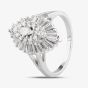 Second Hand 9ct White Gold Diamond Marquise Shape Cluster Ring 4312291