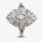Second Hand 9ct White Gold Diamond Marquise Shape Cluster Ring 4312291