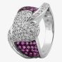 Second Hand 14ct White Gold 1.30ct Pink Sapphire & 1.00ct Diamond Ring 4312310