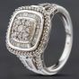 Second Hand 9ct White Gold 1.00ct Diamond Cushion Cluster Ring 4312335