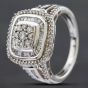 Second Hand 9ct White Gold 1.00ct Diamond Cushion Cluster Ring 4312342