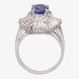 Second Hand 14ct White Gold Tanzanite and Diamond Ballerina Ring 4312351