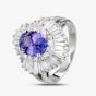 Second Hand 14ct White Gold Tanzanite and Diamond Ballerina Ring 4312351