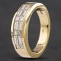 Second Hand 14ct Yellow Gold Diamond Two Row Multi Cut Dress Ring 4312365
