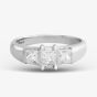 Second Hand Platinum 1.00ct Princess Cut Diamond Three Stone Ring 4312376