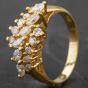 Second Hand 18ct Yellow Gold 3 Row Marquise & Brilliant Diamond Ring 4312398