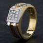 Second Hand 18ct Two Colour Gold Brilliant Diamond Signet Ring 4312402