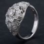 Second Hand 18ct White Gold Vintage Style Diamond Cluster Ring 4312406