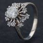 Second Hand 14ct White Gold Multi-Cut Diamond Cluster Ring 4312413
