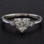 Second Hand Platinum Pink Heart Shaped Diamond Solitaire Ring 4312618