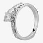 Second Hand 14ct White Gold Diamond Solitaire and Twist Shoulders Ring 4312921