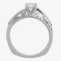 Second Hand 14ct White Gold Diamond Solitaire and Twist Shoulders Ring 4312921