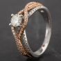 Second Hand 14ct White & Rose Gold 0.40ct Solitaire Diamond with Diamond Shoulders Ring 4312939