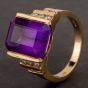 Second Hand Yellow Gold 7.00ct Amethyst & 0.65ct Diamond Ring 4312977