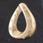 Second Hand 14ct Yellow Gold 0.40ct Brilliant Cut Diamond Textured Teardrop Fold Loose Pendant 4314031