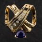 Second Hand 14ct Yellow Gold 1.30ct Tanzanite & 0.15ct Brilliant Cut Diamond Trillion Loose Pendant 4314037
