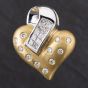 Second Hand 18ct Two Colour Gold 1.00ct Diamond Heart Design Loose Pendant 4314091
