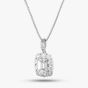 Second Hand Platinum 3.03ct Emerald Cut Diamond Pendant & 18ct White Gold 19 Inch Box Chain 43141001
