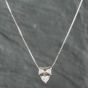 Second Hand Platinum 0.62ct Diamond Bow Pendant & 19 Inch Box Chain 43141014