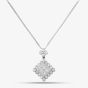 Second Hand Platinum 2.00ct Diamond Square Pendant & 16 Inch Box Chain 43141015
