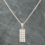 Second Hand Platinum 0.52ct Brilliant Cut Diamond Oblong Three Row Pendant & 16 Inch Trace Chain 43141023
