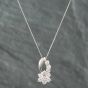Second Hand Platinum 1.00ct Diamond Cluster Pendant & 18 Inch Curb Chain 43141044