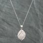 Second Hand Platinum 1.00ct Brilliant Cut Diamond Five Row Cluster Pendant & 18 Inch Curb Chain 43141045