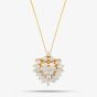 Second Hand 18ct Yellow Gold 2.93ct Brilliant & Pear Cut Diamond Cluster Pendant & 18 Inch Curb Chain 43141046