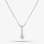 Second Hand Platinum 0.64ct Brilliant Cut Diamond Bar Pendant & 15 Inch Box Chain 43141053