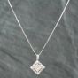 Second Hand 18ct White Gold 0.70ct Diamond Square Cluster Pendant & 16-18 Inch Box Chain 43141059