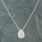 Second Hand 18ct White Gold 0.87ct Brilliant Cut Diamond Pear Shaped Pave Pendant & 16 Inch Trace Chain 43141060