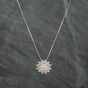 Second Hand 9ct White Gold 0.50ct Diamond Star Burst Pendant & 18 Inch Box Chain 4314106