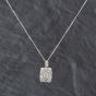 Second Hand Platinum 0.90ct Diamond Rectangular Cluster Pendant & 18 Inch Curb Chain 43141070