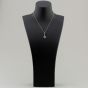 Second Hand 14ct White Gold Sapphire & Brilliant Cut Diamond Pendant & 16 Inch Trace Chain 43141090