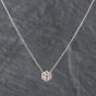 Second Hand 14ct White Gold Brilliant Cut Diamond Seven Stone Cluster Pendant & 18 Inch Trace Chain 43141092