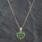 Second Hand 18ct Yellow Gold 2.40ct Emerald & 0.42ct Brilliant Cut Diamond Heart Pendant & 18 Inch Box Chain 43141099