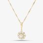 Second Hand 18ct Yellow Gold 1.52ct Brilliant Cut Diamond Multi Tier Cluster Pendant & 24 Inch Curb Chain 43141142