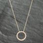 Second Hand Yellow Gold 0.25ct Brilliant Cut Diamond Open Pendant & 18 Inch Prince Of Wales Chain 43141153