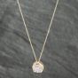 Second Hand 9ct Two Colour Gold 0.25ct Brilliant Cut Diamond Cluster Pendant & 18 Inch Prince Of Wales Chain 43141161