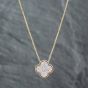 Second Hand 14ct Two Colour Gold Brilliant Cut Diamond Pave Pendant & 16-18 Inch Trace Chain 43141172