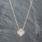 Second Hand 14ct Two Colour Gold Brilliant Cut Diamond Pave Pendant & 16-18 Inch Trace Chain 43141173